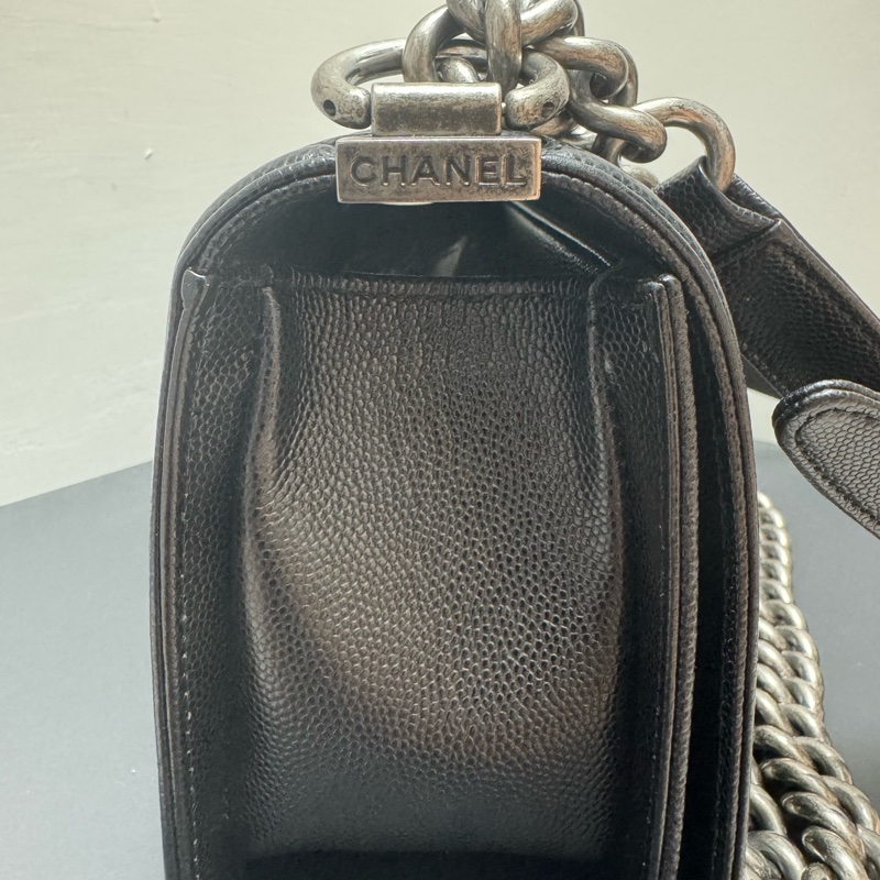 Chanel Boy 銀扣 20cm-7