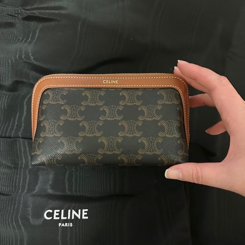 Celine金典老花化妝包小號