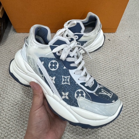 LOUIS VUITTON路易威登 38碼 LV Run55牛仔滿印老爹鞋