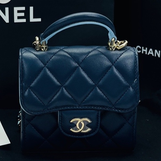 香奈兒Chanel 深藍色金扣高級工坊系列Trendy mini-0