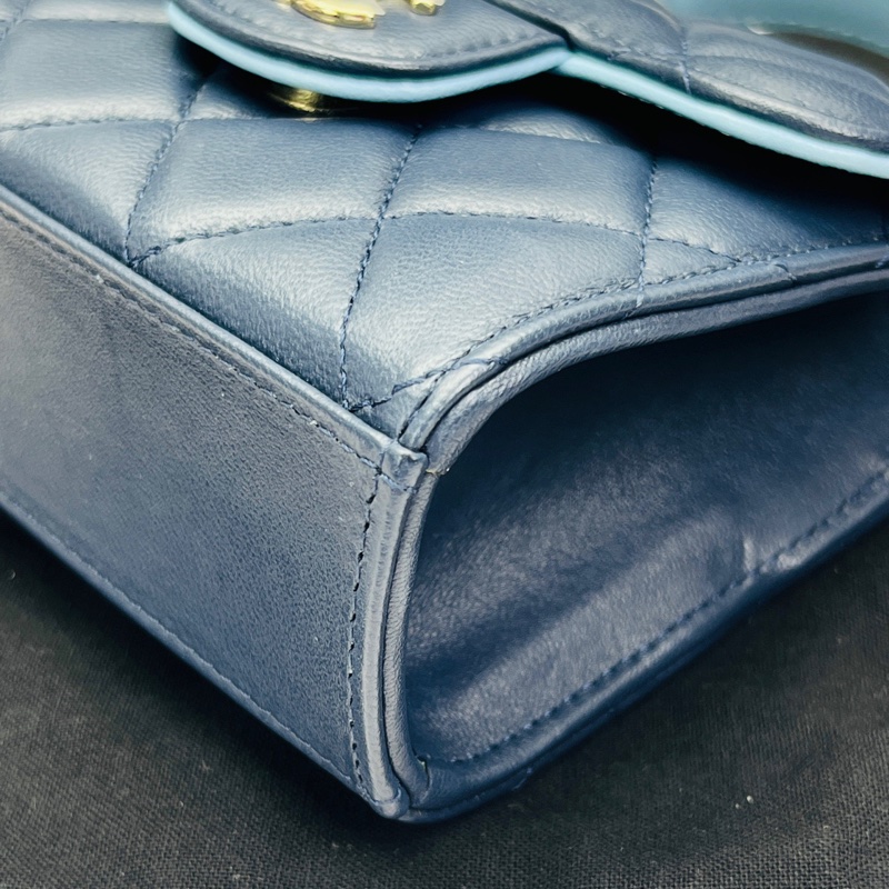 香奈兒Chanel 深藍色金扣高級工坊系列Trendy mini-5