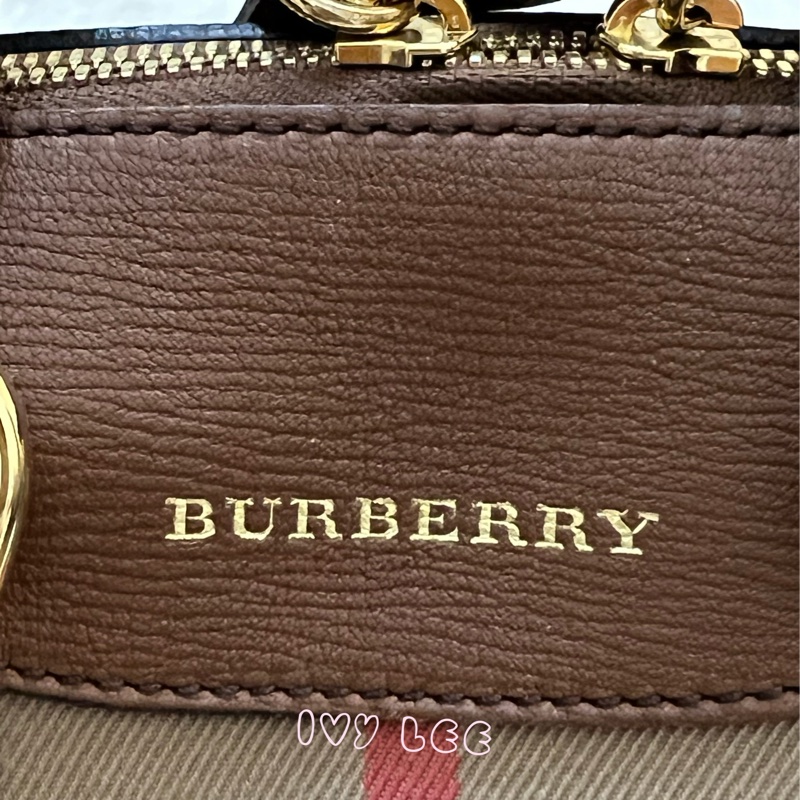 Burberry Alchester 棕色經典格紋 波士頓 保齡球手提包/斜背包 3980841 正品 二手精品-7