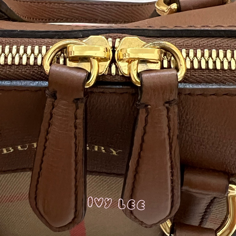 Burberry Alchester 棕色經典格紋 波士頓 保齡球手提包/斜背包 3980841 正品 二手精品-8