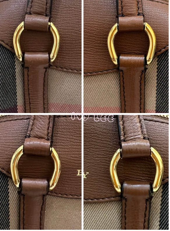 Burberry Alchester 棕色經典格紋 波士頓 保齡球手提包/斜背包 3980841 正品 二手精品-18