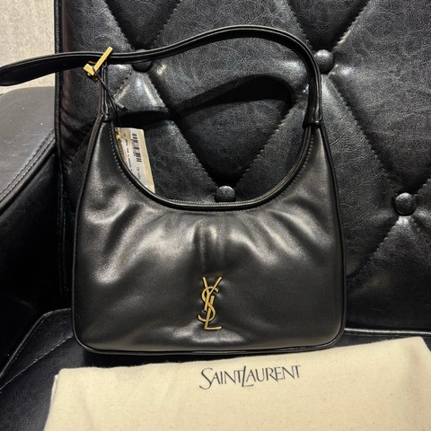Saint Laurent YSL 小羊皮 Mini Hobo 黑金