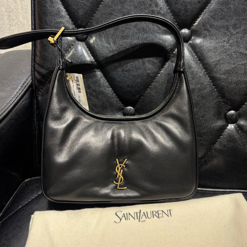 Saint Laurent YSL 小羊皮 Mini Hobo 黑金-0
