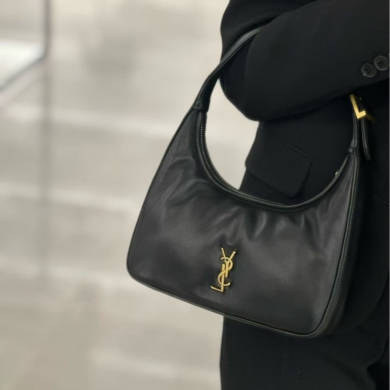 Saint Laurent YSL 小羊皮 Mini Hobo 黑金-4