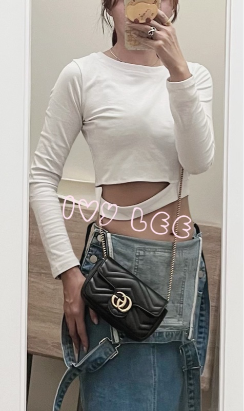 GUCCI GG Mormont 絎縫 超迷你袋 小包 斜背包 肩背包 476433 黑金MARMONT 正品 二手精品-2