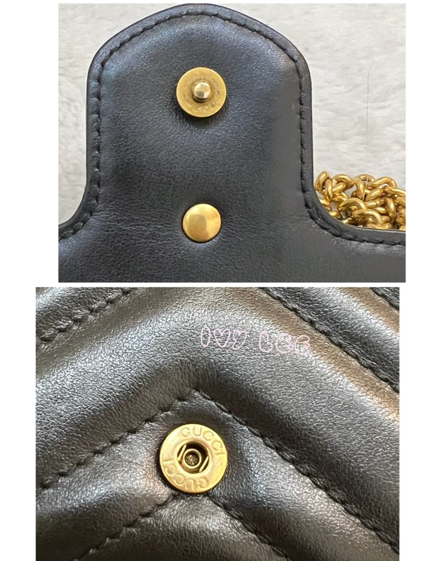 GUCCI GG Mormont 絎縫 超迷你袋 小包 斜背包 肩背包 476433 黑金MARMONT 正品 二手精品-12