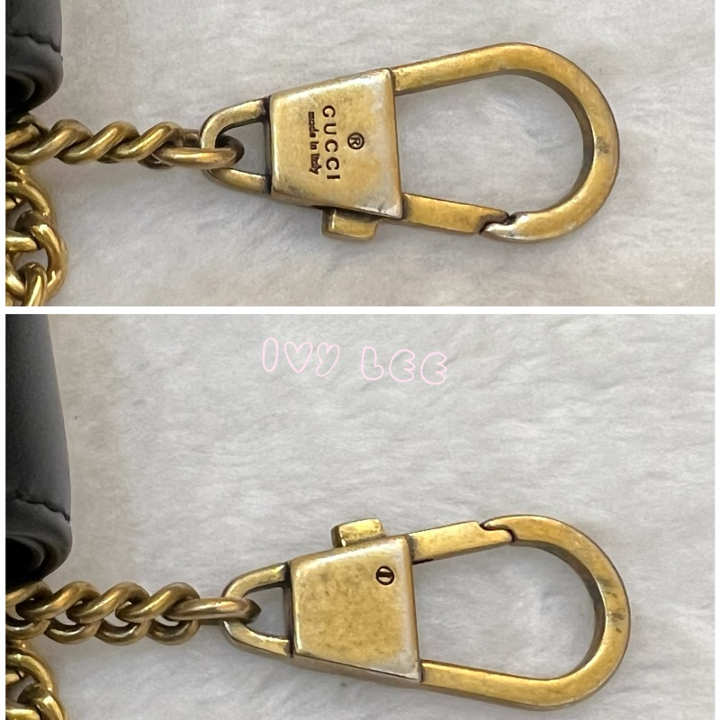 GUCCI GG Mormont 絎縫 超迷你袋 小包 斜背包 肩背包 476433 黑金MARMONT 正品 二手精品-14