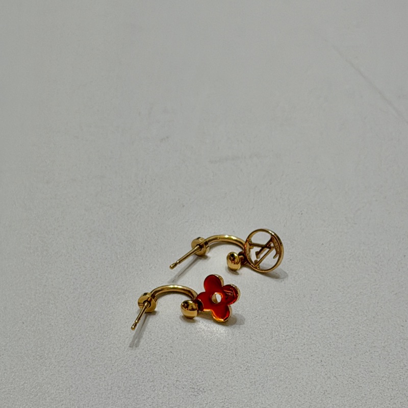 914intheair精品代購『裸件閒置』Lv Louis Vuitton Blooming 垂墜耳環 老花logo 不對稱耳環-16