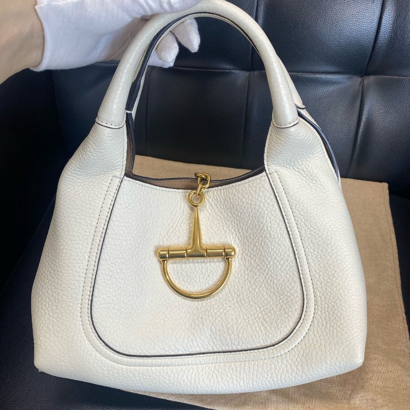 ️Gucci Softbit系列Horsebit白色手提包 28*16*21 98新配件塵袋-1
