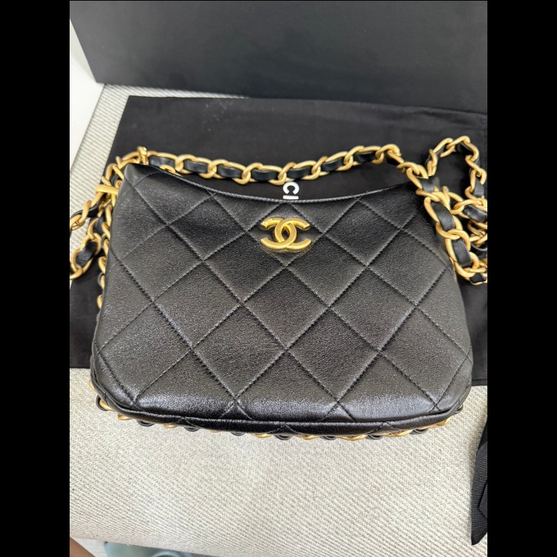 香奈兒23K Hobo黑金鏈包-0