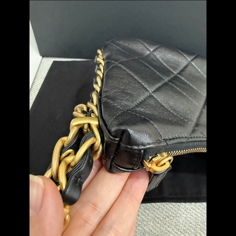 香奈兒23K Hobo黑金鏈包-15