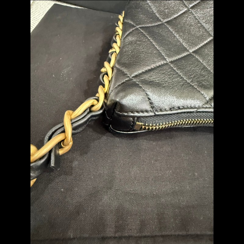 香奈兒23K Hobo黑金鏈包-17