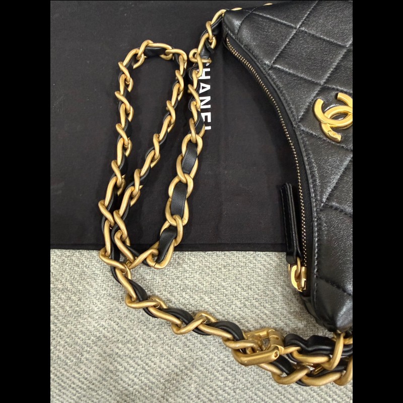 香奈兒23K Hobo黑金鏈包-22