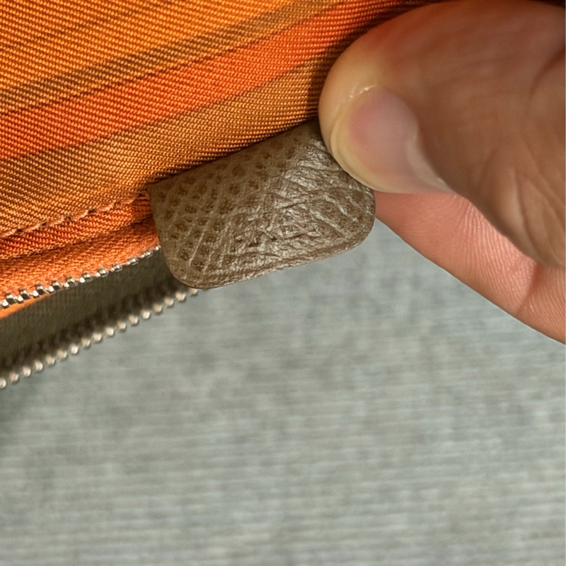愛馬仕Hermes Silk'In 金棕色拉鍊絲巾長夾-8