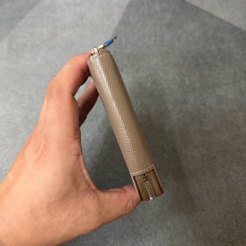 愛馬仕 Hermes SilkIn 大象灰拉鍊絲巾短夾錢包-5