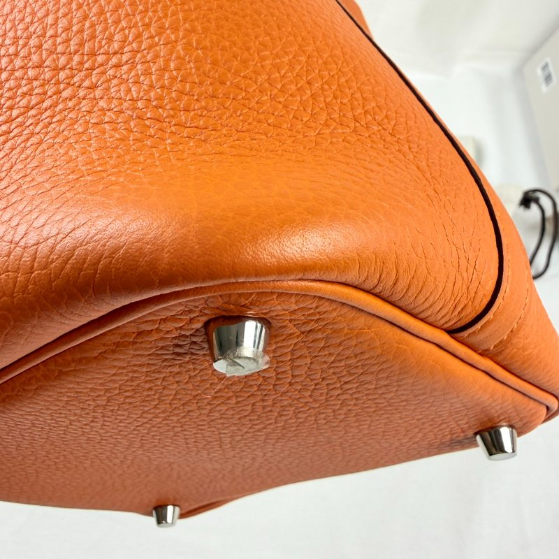 狀態良好 HERMES 愛馬仕 Picotin Lock 18 銀釦 菜籃子 手提包 框Q-4