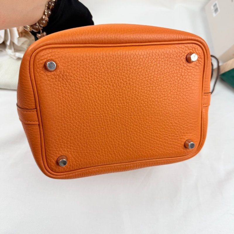 狀態良好 HERMES 愛馬仕 Picotin Lock 18 銀釦 菜籃子 手提包 框Q-10