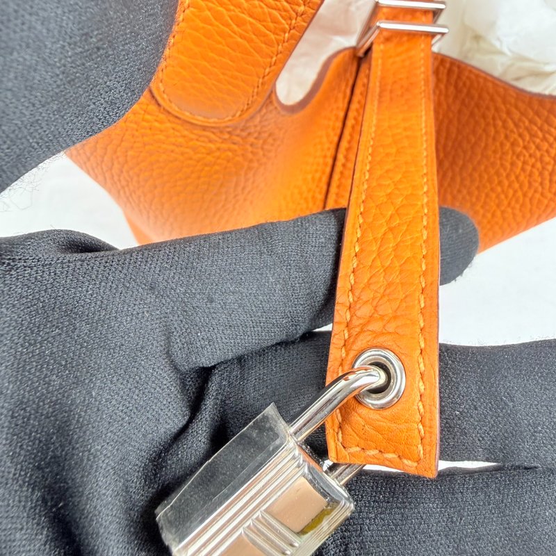 狀態良好 HERMES 愛馬仕 Picotin Lock 18 銀釦 菜籃子 手提包 框Q-16