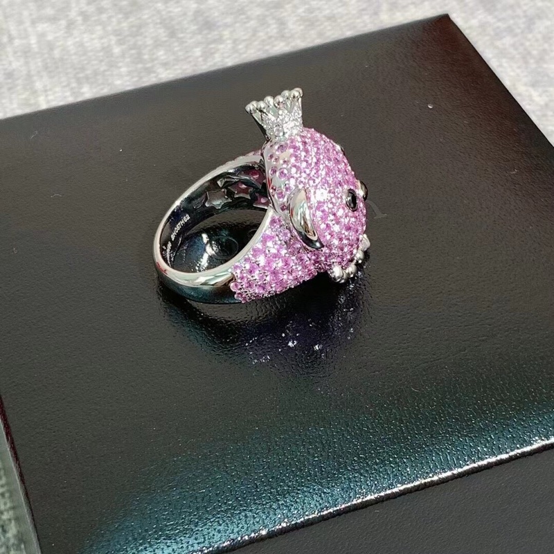 Qeelin 麒麟 bobo红宝石拼皇冠白钻镶嵌宽版51号戒指-5