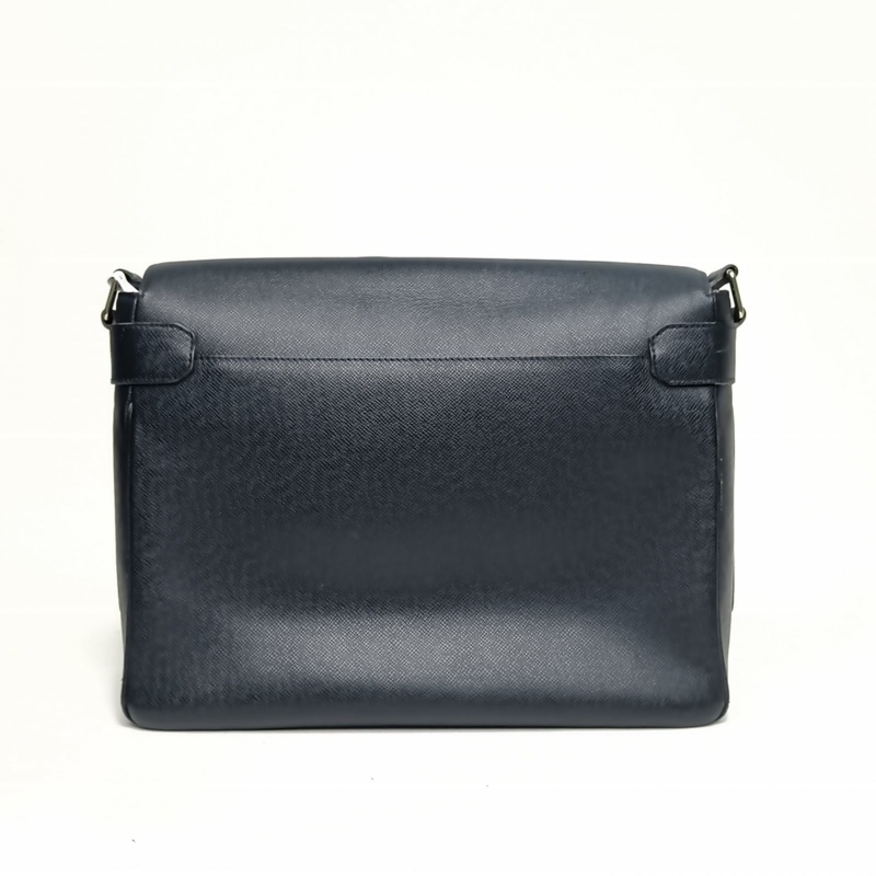 LOUIS VUITTON 墨藍色牛皮銀扣2013District藍色公事包-2