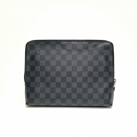 LOUIS VUITTON 黑棋格PVC2020拉鏈手拿包
