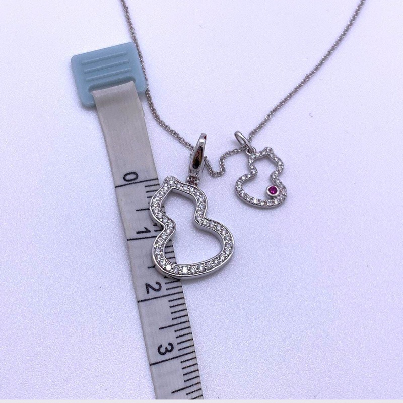 Qeelin麒麟 Wulu系列葫蘆小號樣式18K白金鑽石 吊墜 女，兩個吊墜一整套-5