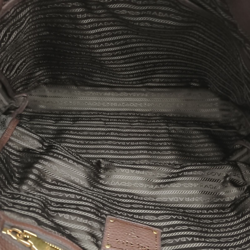 PRADA 拼色牛皮手提包-5