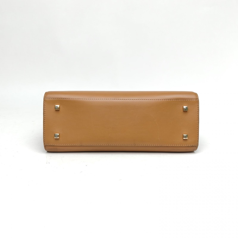 DELVAUX Tempete中號27.5棕色牛皮金扣肩背包-3