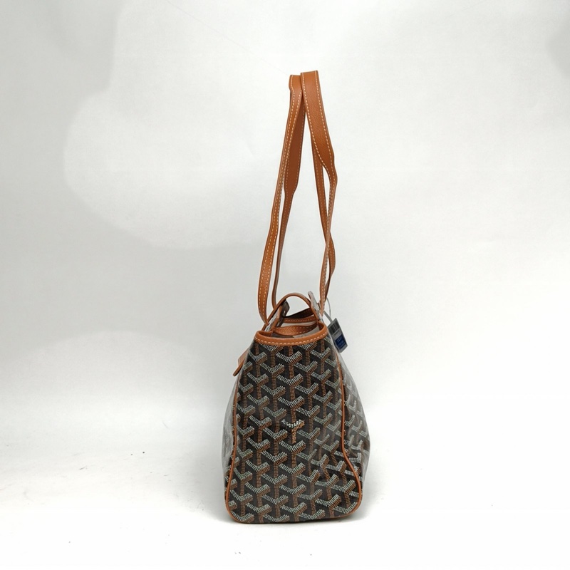 GOYARD ROUETTE系列小號包棕色PVC銀扣老花肩背包-1