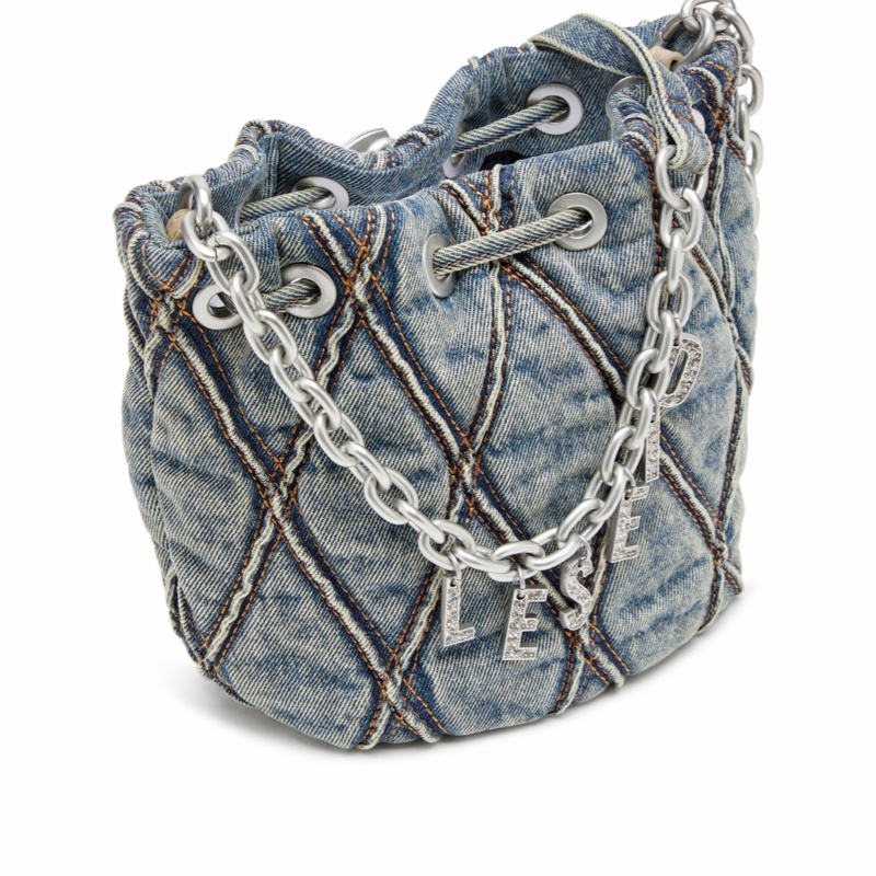Diesel 女士 Charm-D S-Mini 菱形格紋水桶包均碼碼21cm*10.5cm*19cm-3
