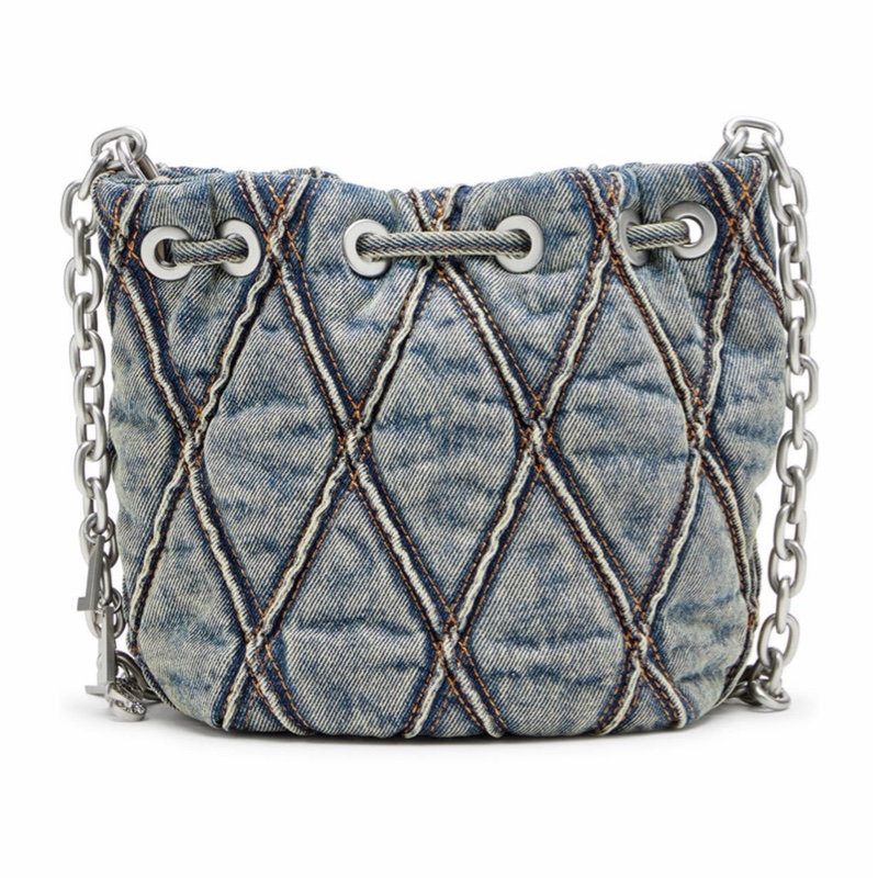 Diesel 女士 Charm-D S-Mini 菱形格紋水桶包均碼碼21cm*10.5cm*19cm-4