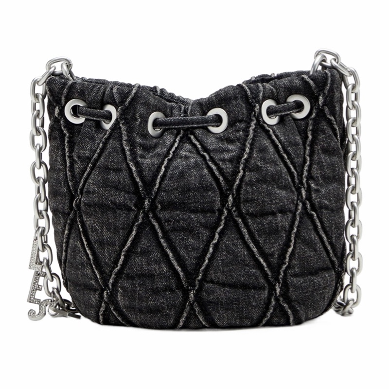 Diesel 女士 Charm-D S-Mini 處理絎縫牛仔布水桶包均碼碼21cm*10.5cm*19cm-4