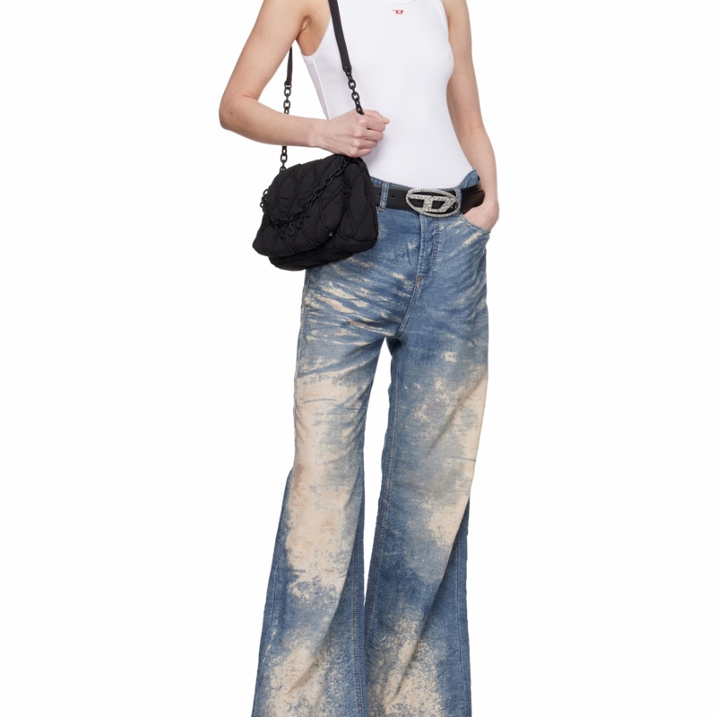 Diesel 女士 Charm-D S-Small 絎縫單肩包均碼碼21cm*9cm*16cm-4