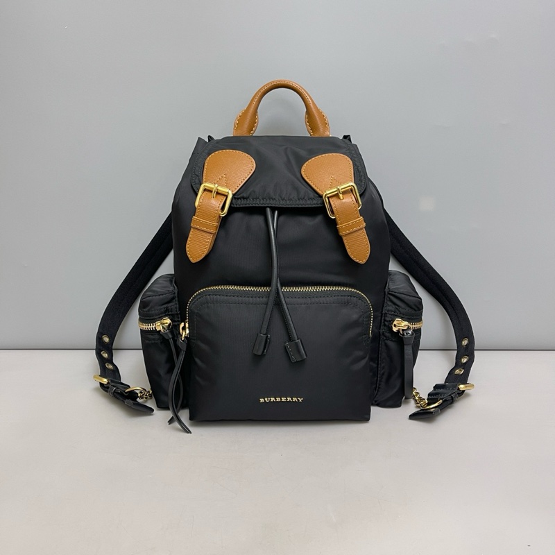Burberry 尼龍拼皮後背包 雙肩包-0