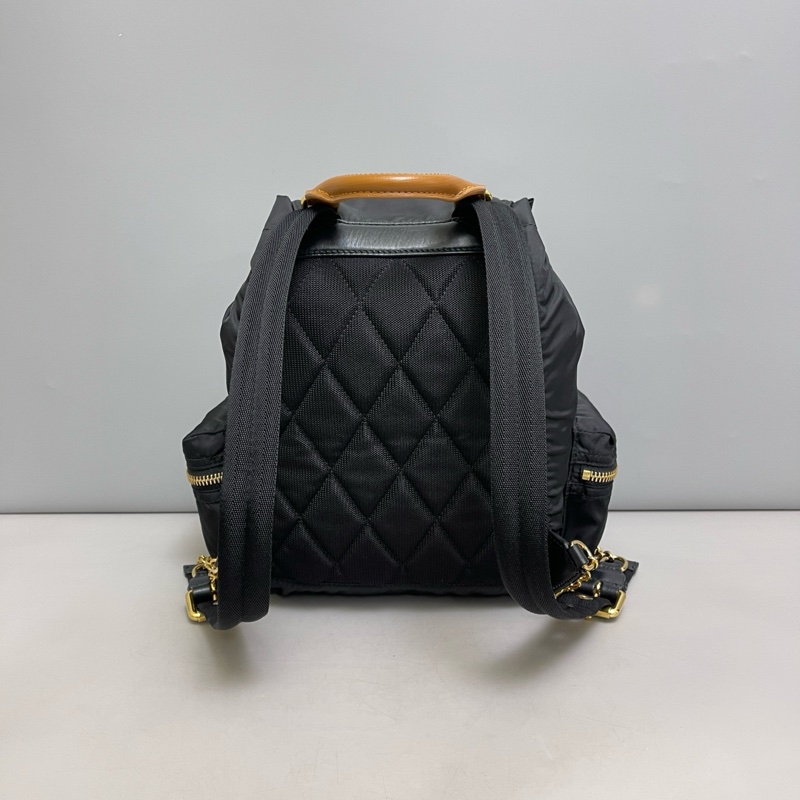 Burberry 尼龍拼皮後背包 雙肩包-1