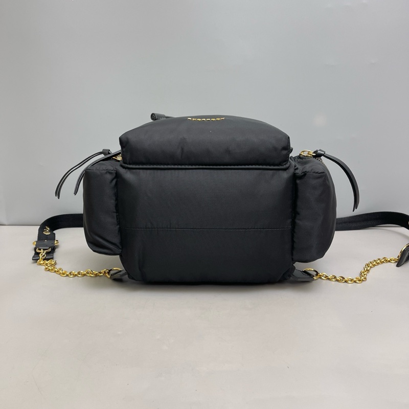 Burberry 尼龍拼皮後背包 雙肩包-4