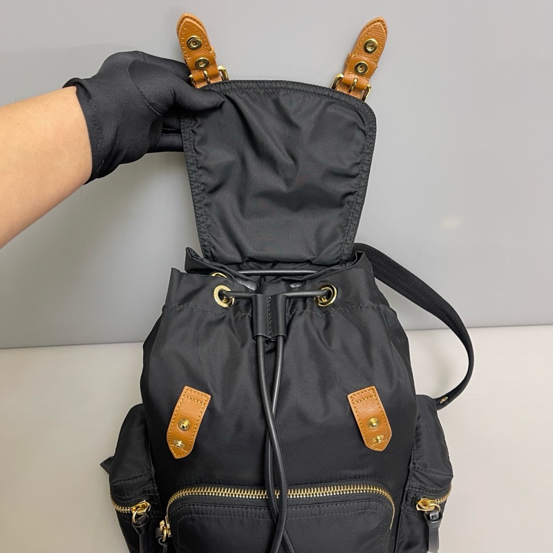 Burberry 尼龍拼皮後背包 雙肩包-7