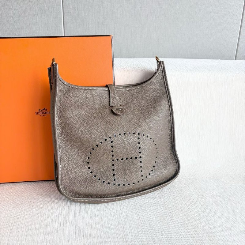 Hermes evelyne29 大象灰 金扣 TC皮 29*29*8 99新配件肩帶 購證 說明書-3