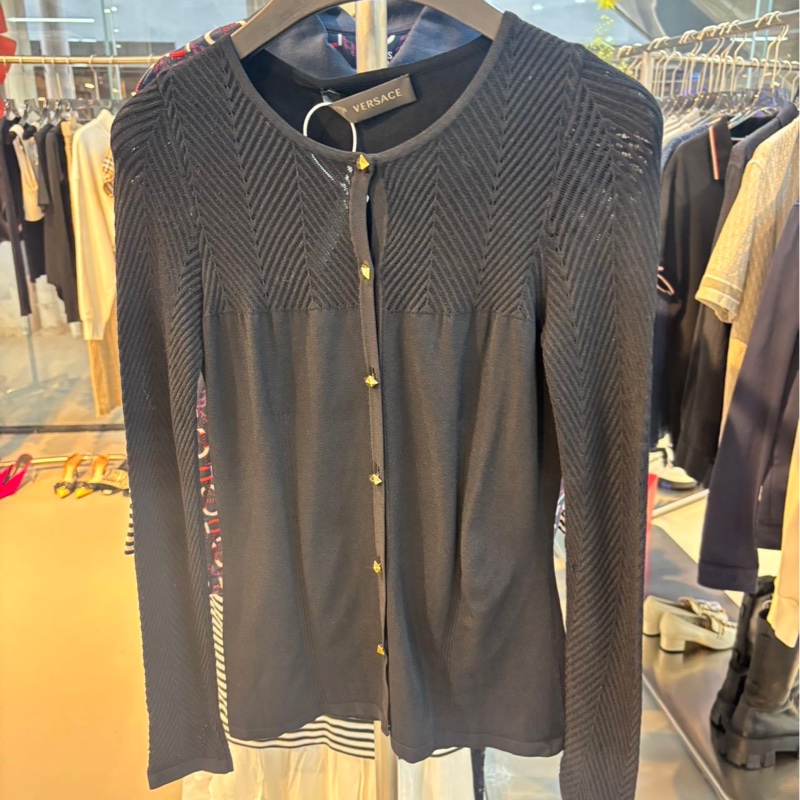 Versace 范思哲黑色針織開衫,34碼,意大利製造,桑蠶絲-6