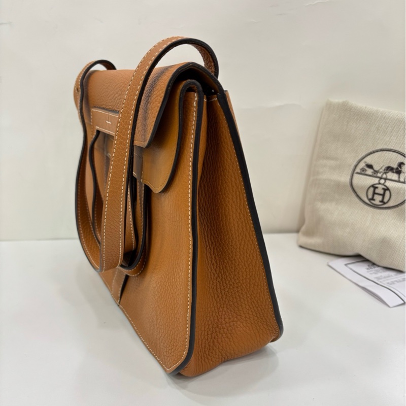 Hermes 愛馬仕 halzan31 toffee太妃金銀扣 A刻 有購證-3