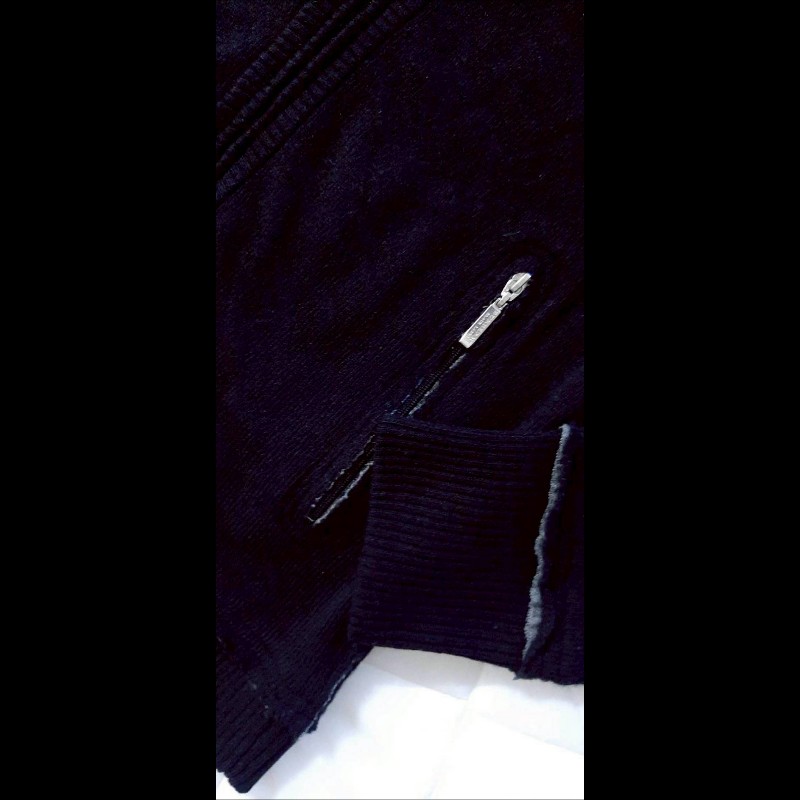 絕版BURBERRY 博柏利 BLACK LABEL 黑標 戰馬 男黑色無修邊混羊毛立領外套2號-6