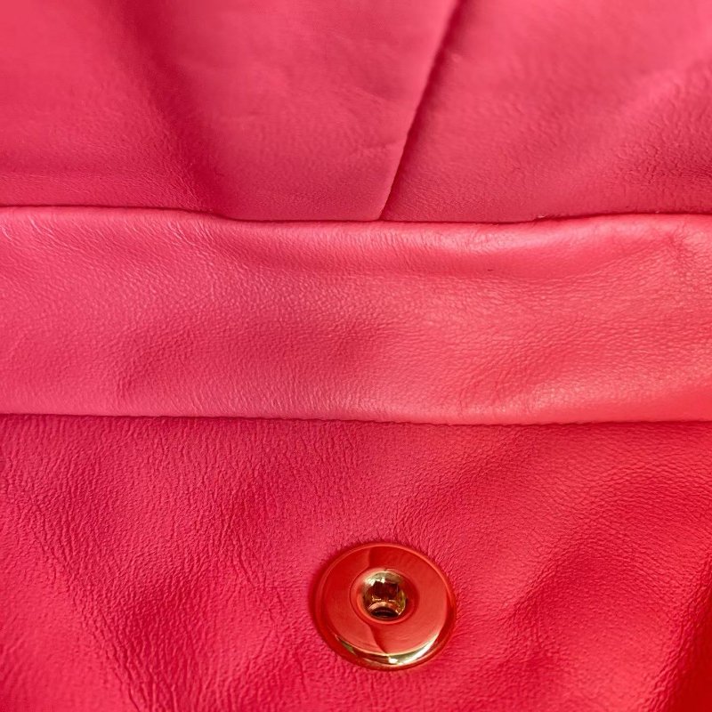 Chanel 橫版CF愛心吊墜鏈條包 粉色金扣 羊皮 25*12*5 98新配件塵袋-6