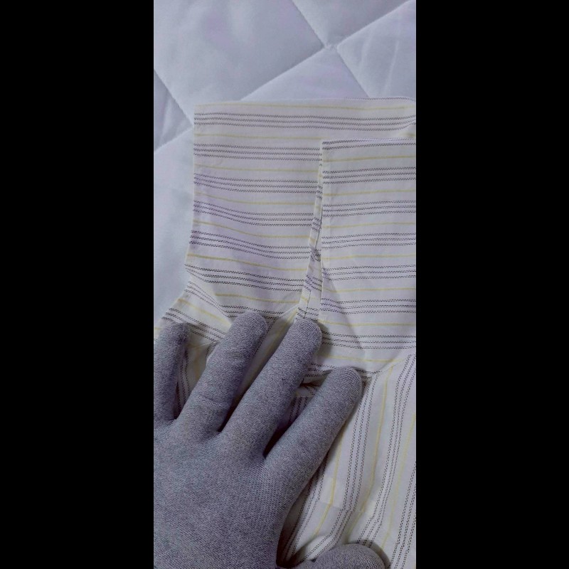 BURBERRY 博柏利 LONDON 戰馬 女條紋荷葉領短袖襯衫46號-4