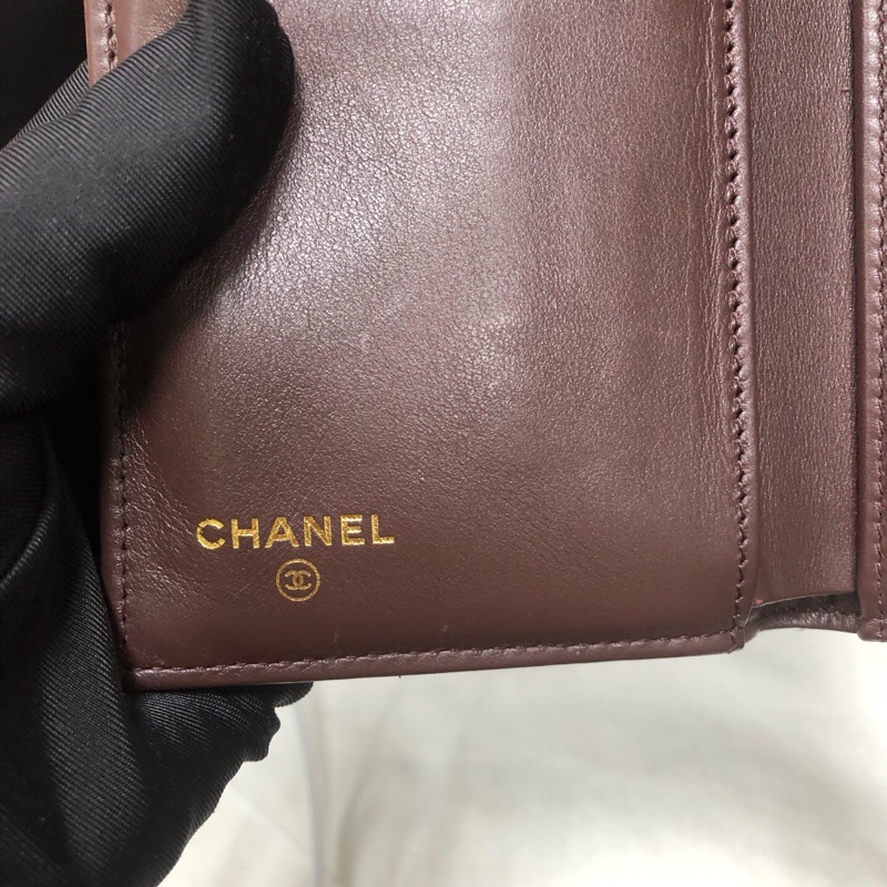Chanel 香奈兒 黑金荔枝牛皮三折長款錢包 經典菱格紋 金色雙C扣 卡位多 芯片款-6