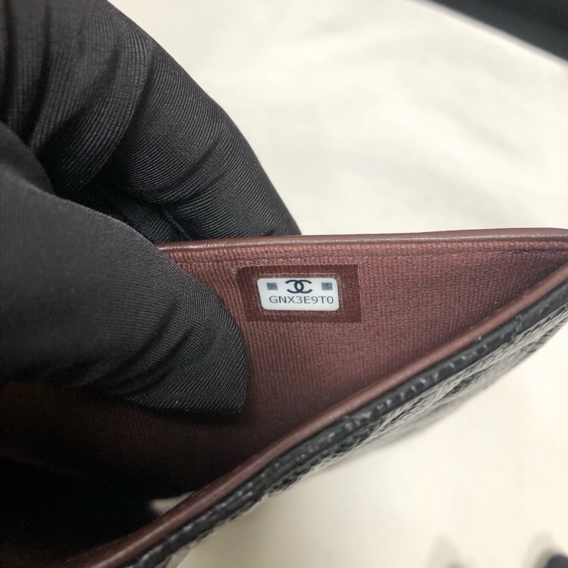 Chanel 香奈兒 黑金荔枝牛皮三折長款錢包 經典菱格紋 金色雙C扣 卡位多 芯片款-8