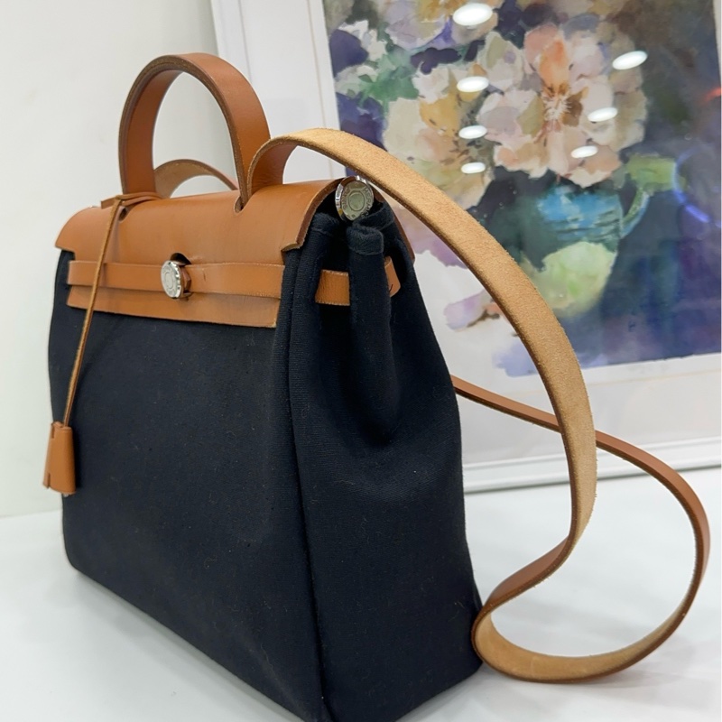 Hermes 愛馬仕 vintage 中古herbag31斜挎 熊貓配色 框D-3