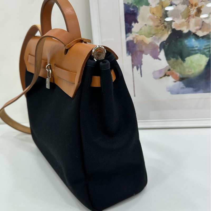 Hermes 愛馬仕 vintage 中古herbag31斜挎 熊貓配色 框D-4